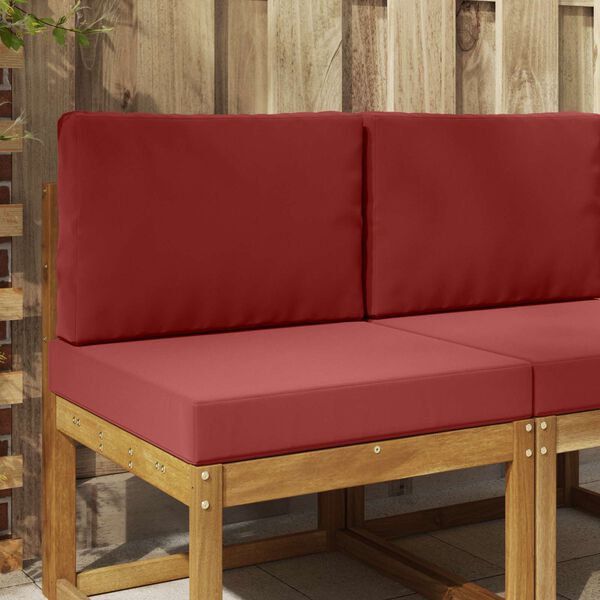 vidaXL Coussin de canap&eacute; d'ext&eacute;rieur 2 pcs Bordeaux Polyester