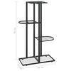 vidaXL Support pour plantes 4 niveaux 43x22x76 cm Noir M&eacute;tal
