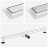 vidaXL 2 en 1 Drain de Douche Argent&eacute; 100 cm Acier Inox 304