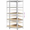 vidaXL &Eacute;tag&egrave;re d'angle Argent&eacute; 90 x 90 x 198 cm Bois d'ing&eacute;nierie