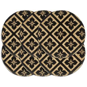 vidaXL Napperons 6 pcs Noir 38 cm Rond Jute