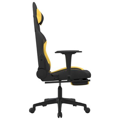 vidaXL Chaise de jeu de massage avec repose-pied Noir et jaune Tissu