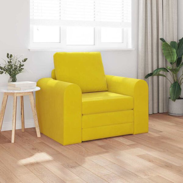 vidaXL Canap&eacute;-Lit Jaune 98 x 71 x 83 cm Velours