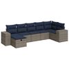 vidaXL Salon de jardin avec coussins 7 pcs gris r&eacute;sine tress&eacute;e