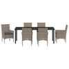 vidaXL Ensemble de salle &agrave; manger pour jardin 7 pcs Gris polyrotin