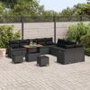 vidaXL Ensemble de canap&eacute; de jardin avec coussin 13 pcs Noir