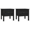 vidaXL Tables d'appoint 2 pcs Noir 50x50x49 cm Bois massif de pin