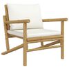 vidaXL Salon de jardin 5 pcs avec coussins blanc cr&egrave;me bambou