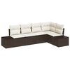 vidaXL Ensemble de canap&eacute; de jardin 5 pcs Marron polyrotin