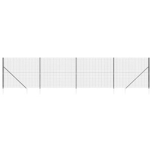 vidaXL Cl&ocirc;ture en treillis m&eacute;tallique et ancrage anthracite 2,2x10 m