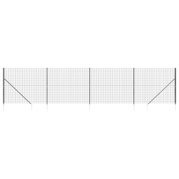 vidaXL Cl&ocirc;ture en treillis m&eacute;tallique et ancrage anthracite 2,2x10 m