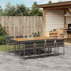 vidaXL Ensemble &agrave; manger de jardin 9 pcs coussins gris r&eacute;sine tress&eacute;e