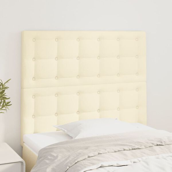 vidaXL T&ecirc;te de lit Cr&egrave;me 80x5x118/128 cm Similicuir