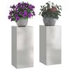 vidaXL Support de Plante 2 pcs Argent 24 x 24 x 55 cm Acier inoxydable