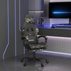 vidaXL Chaise de jeu avec repose-pied Noir et camouflage Similicuir