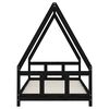vidaXL Cadre de lit pour enfants noir 90x190 cm bois de pin massif