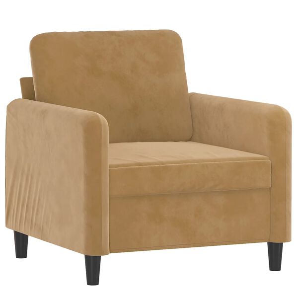 vidaXL Fauteuil avec repose-pied Marron 60 cm Velours