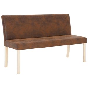 vidaXL Banc 139,5 cm Marron Similicuir daim