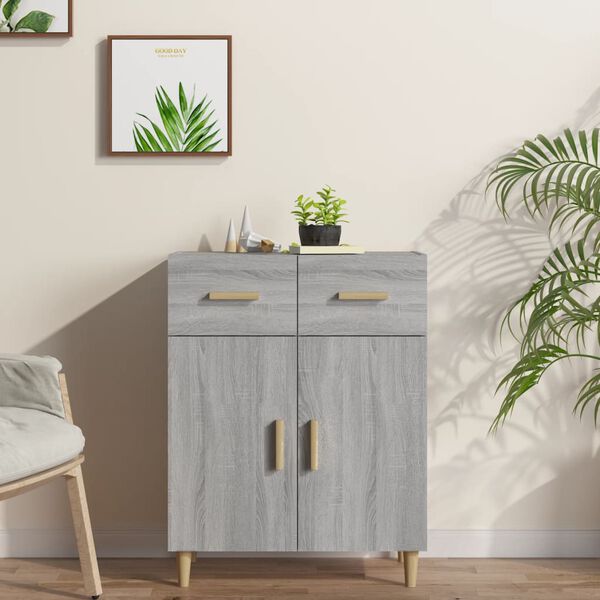 vidaXL Buffet Sonoma gris 69,5x34x89 cm Bois d'ing&eacute;nierie