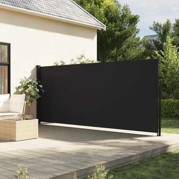 vidaXL Auvent lat&eacute;ral r&eacute;tractable noir 180x300 cm