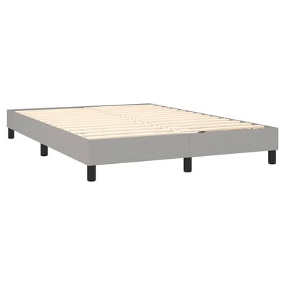 vidaXL Sommier à lattes de lit avec matelas Gris clair 140x200cm Tissu