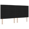 vidaXL Lit &agrave; ressorts avec matelas Noir 200 x 200 cm tissu