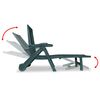 vidaXL Chaise longue avec repose-pied Plastique Vert