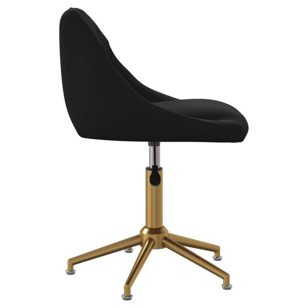 vidaXL Chaise pivotante de salle &agrave; manger Noir Velours