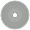vidaXL Lavabo rond de luxe Gris clair mat 40x15 cm C&eacute;ramique