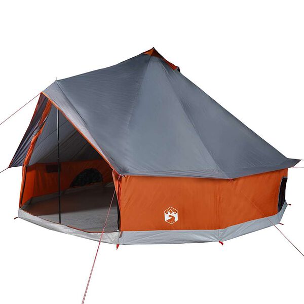 vidaXL Tente familiale tipi 10 personnes gris et orange imperméable