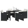 vidaXL Ensemble de salle &agrave; manger pour jardin 5 pcs Noir polyrotin