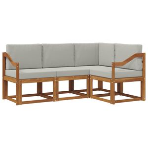 vidaXL Ensemble de canap&eacute;s d'ext&eacute;rieur 4 pc Gris Naturel et Clair