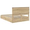 vidaXL Lit de Rangement Ch&ecirc;ne Sonoma 140 x 190 cm Bois d'ing&eacute;nierie