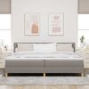 vidaXL Lit &agrave; ressorts avec matelas Taupe 200 x 200 cm tissu