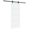 vidaXL Porte coulissante Blanc et noir 83 x 202 cm Bois de pin massif