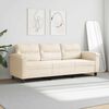 vidaXL Canap&eacute; &agrave; 3 places Beige 180 cm Tissu microfibre