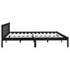 vidaXL Cadre de lit sans matelas noir bois massif 200x200 cm