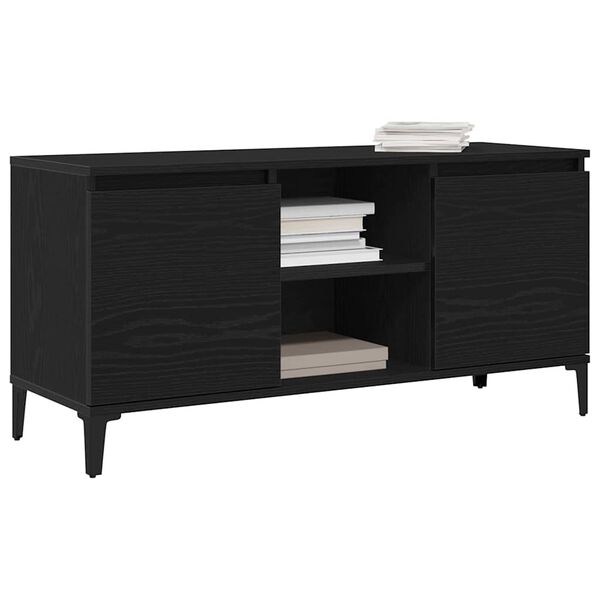 vidaXL Meuble TV Ch&ecirc;ne noir 102 x 35 x 50 cm Bois d'ing&eacute;nierie