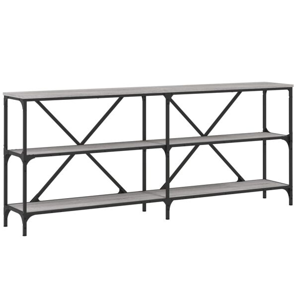 vidaXL Table console sonoma gris 180x30x75 cm bois d'ing&eacute;nierie et fer