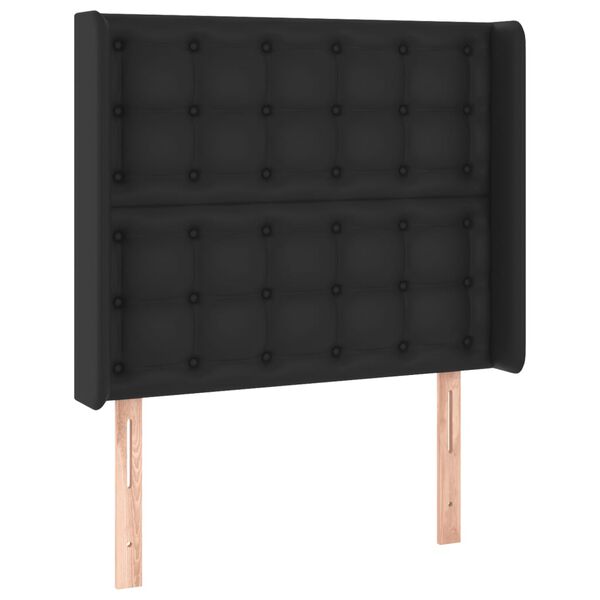 vidaXL T&ecirc;te de lit &agrave; LED Noir 83x16x118/128 cm Similicuir
