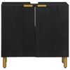 vidaXL Armoire lavabo de salle de bain noir bois d'ing&eacute;nierie