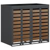 vidaXL Rangement de poubelle &agrave; roulettes pour 3 poubelles Anthracite