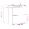vidaXL Tables de chevet murales 2 pcs gris b&eacute;ton 45x30x35 cm
