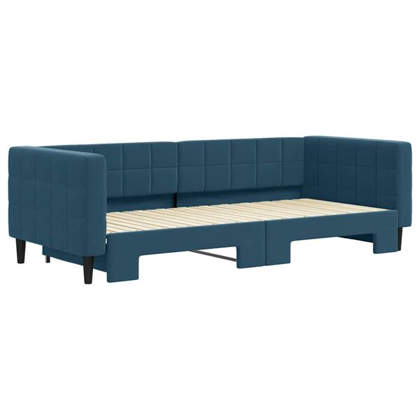 vidaXL Lit de jour avec gigogne sans matelas bleu 90x200 cm