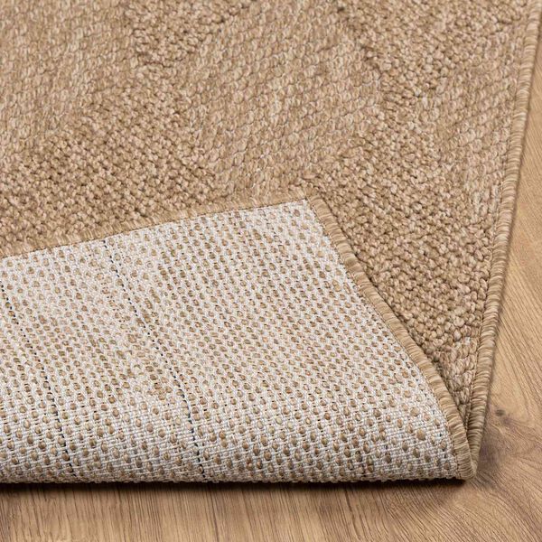 vidaXL Tapis de surface Carr&eacute; HUARTE Naturel 240 x 240 cm Polyester