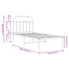vidaXL Cadre de lit m&eacute;tal sans matelas avec t&ecirc;te de lit noir 90x200 cm