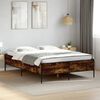vidaXL Cadre de lit sans matelas ch&ecirc;ne fum&eacute; 150x200 cm