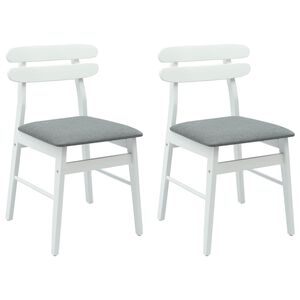 vidaXL Chaise de salle &agrave; manger 2 pc Bois de Caoutchouc Massif