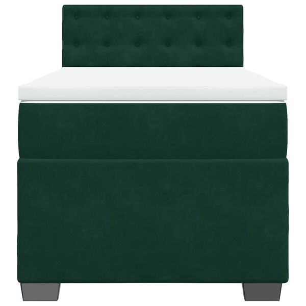 vidaXL Sommier &agrave; lattes de lit avec matelas Vert fonc&eacute; 100x200 cm