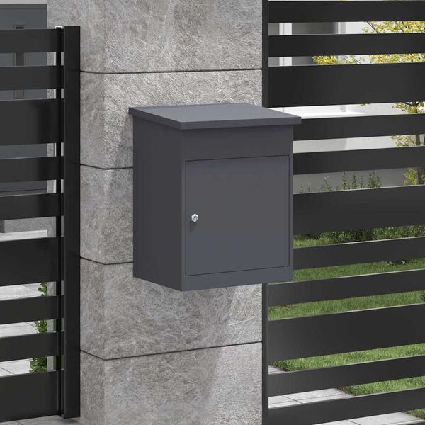 vidaXL Boîte de dépôt de colis Anthracite 47,5 x 38 x 59 cm Acier